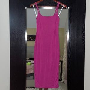 Jluxlabel midi dress. Fuchsia. Large.